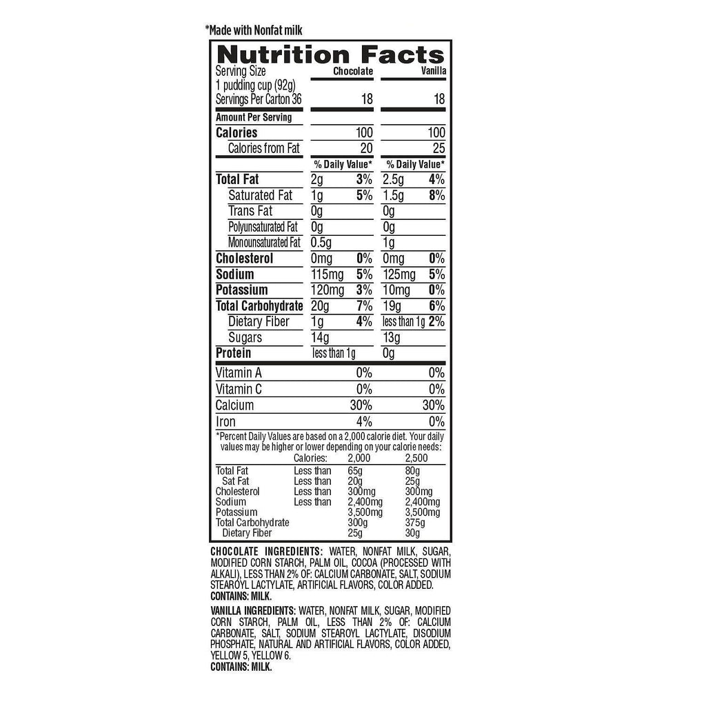 Hunts- Snack Pack Pudding, 3.25 oz, 36 Cups Variety Pack