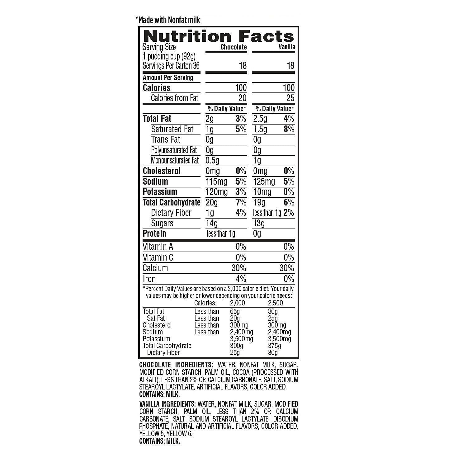 Hunts- Snack Pack Pudding, 3.25 oz, 36 Cups Variety Pack